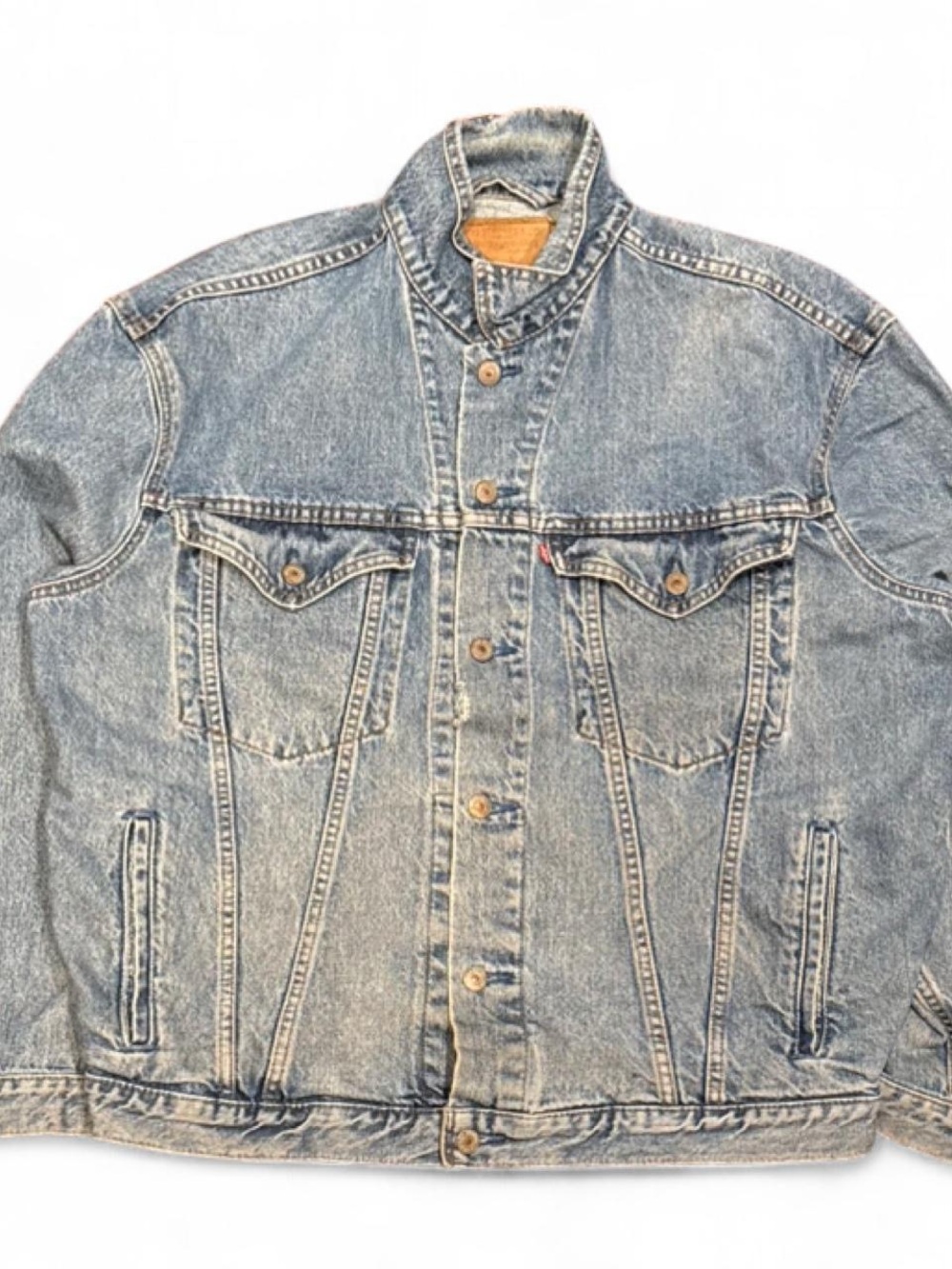 Vintage 90s Levi's Type III Light Washed Denim Trucker Jacket Made in Canada
